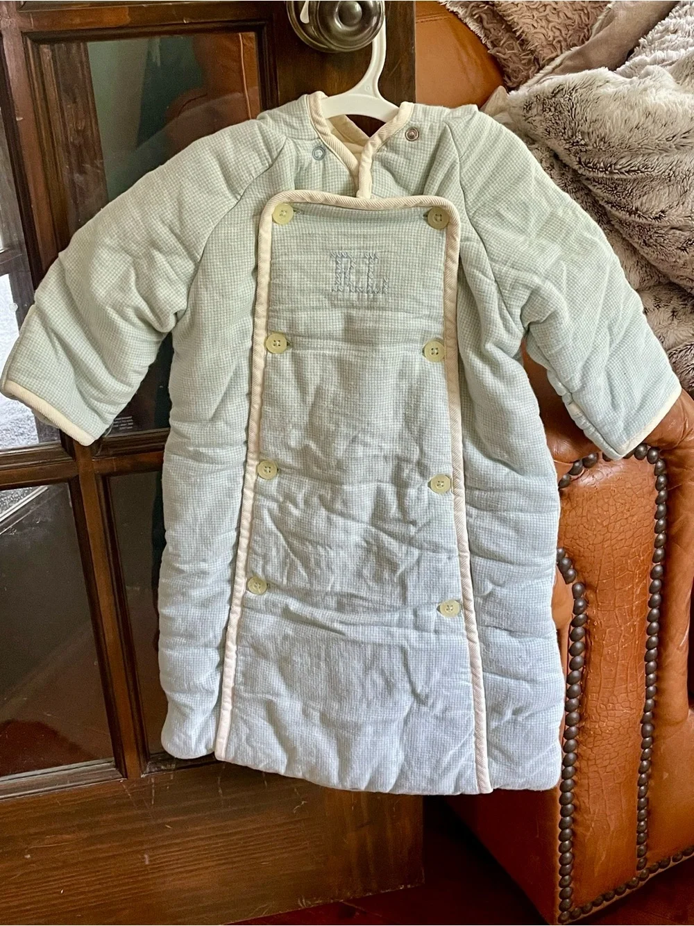 Ralph Lauren Light Blue & Cream Infant Garment